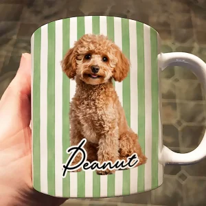 Pet With Classic Stripes Pattern Upload Photo - Personalized Mug - Gift For Dog Lovers, Cat Lovers