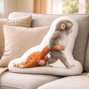 Monkey Punch Custom Shaped Pillow, Viral Baby Monkey, Animal Lover Gift